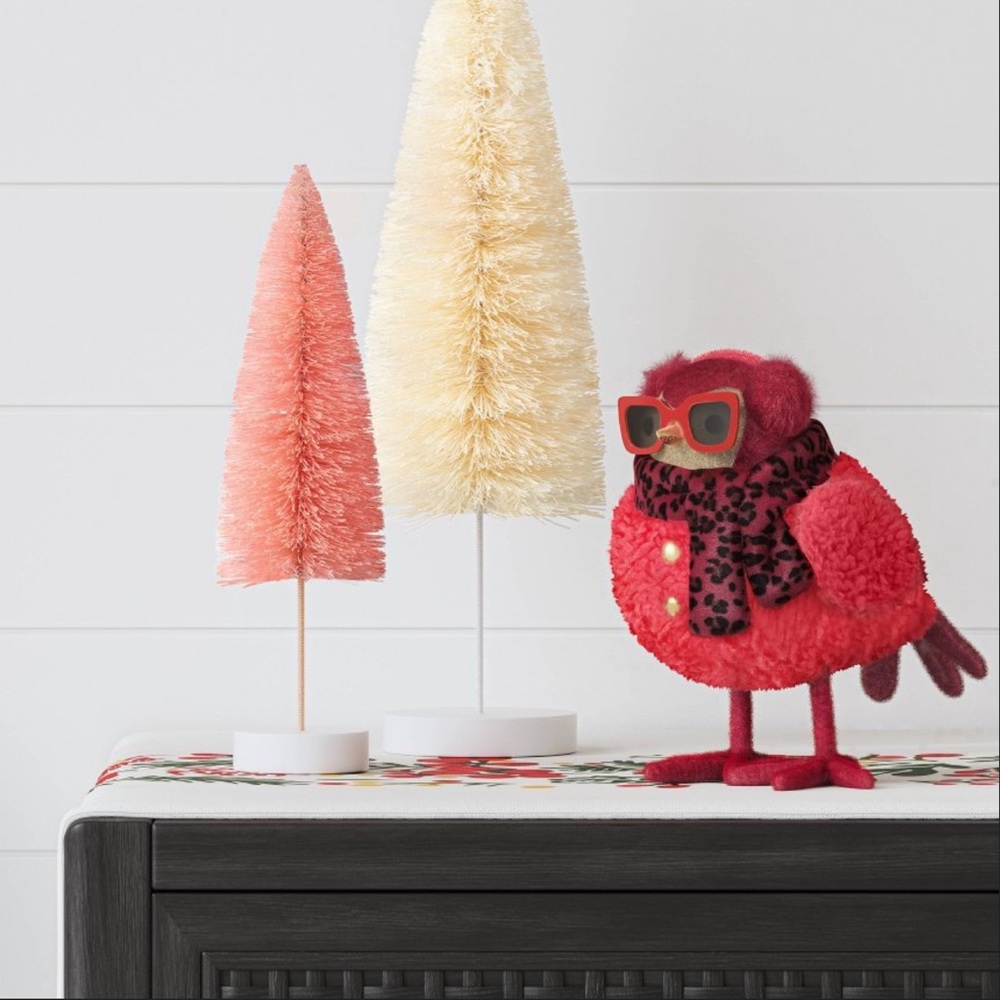 Target 2023 6.75" Feathery Friends "Ruby" Bird Leopard scarf fabric wondershop - Picture 9 of 11